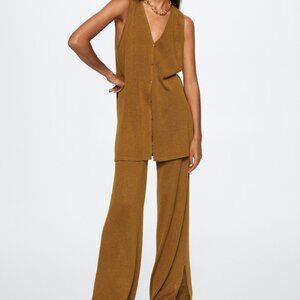 Side slit knit pants